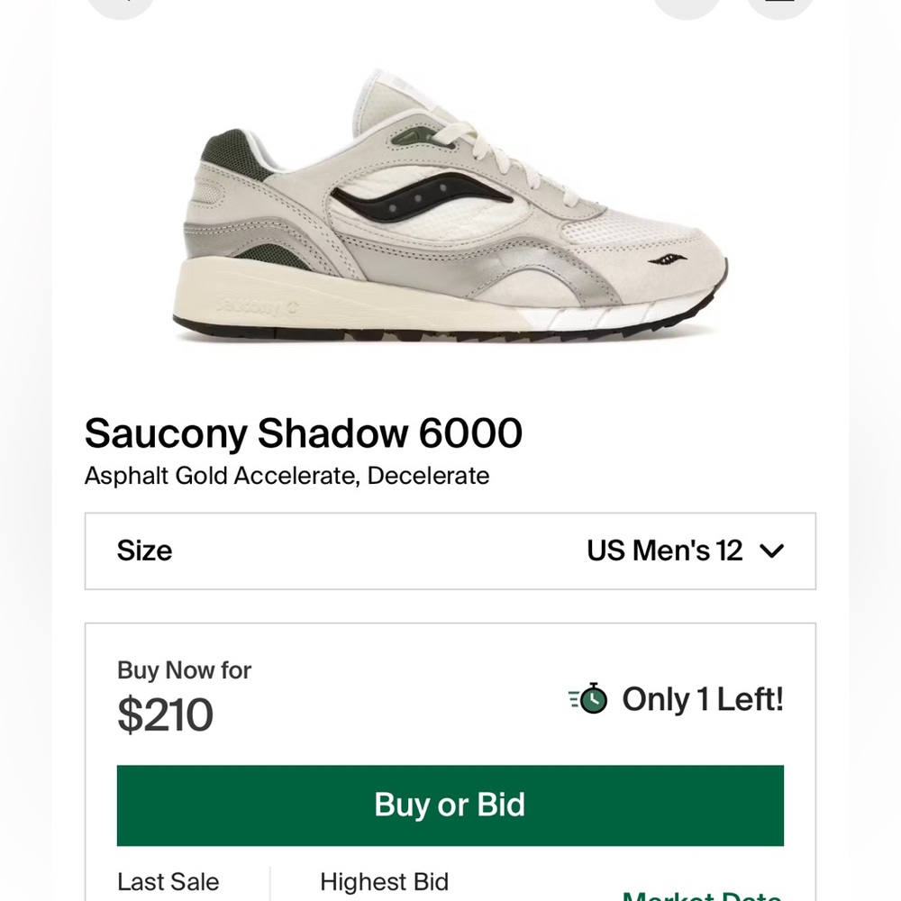 Saucony Shadow 6000 x Asphalt Gold “Accelerate, Decelerate” – Size 12 - Picture 5 of 5